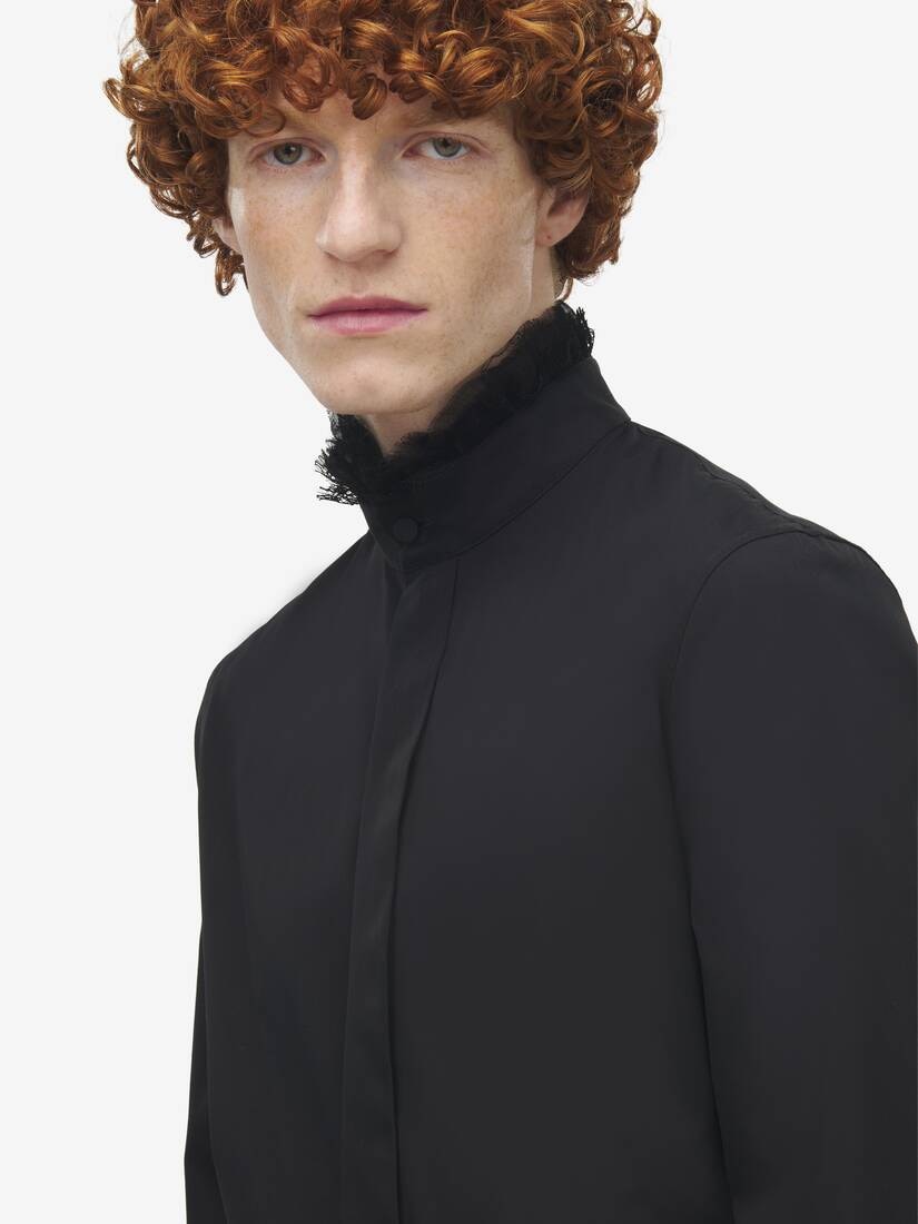 Ruffle Detail Poplin Shirt