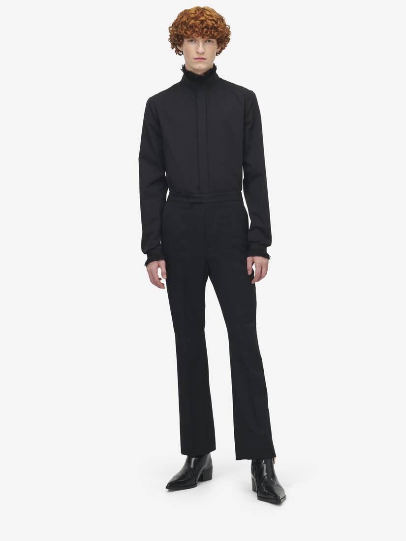 Ruffle Detail Poplin Shirt