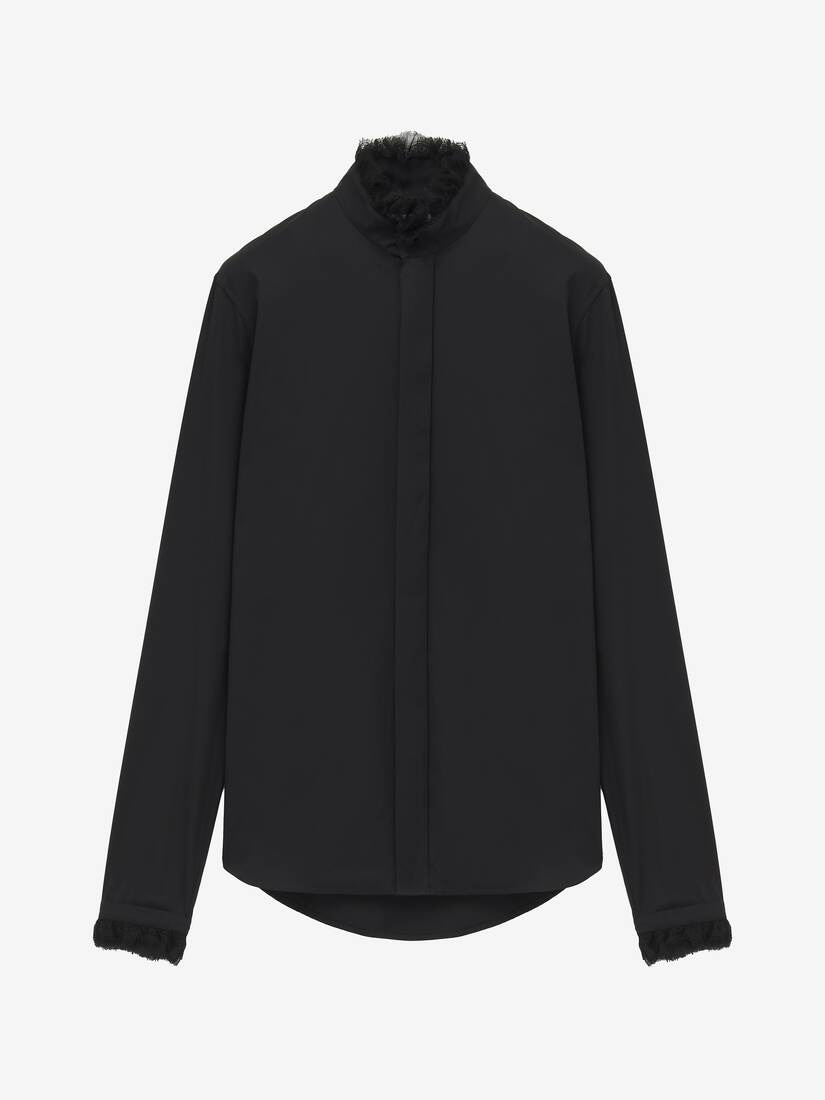 Ruffle Detail Poplin Shirt