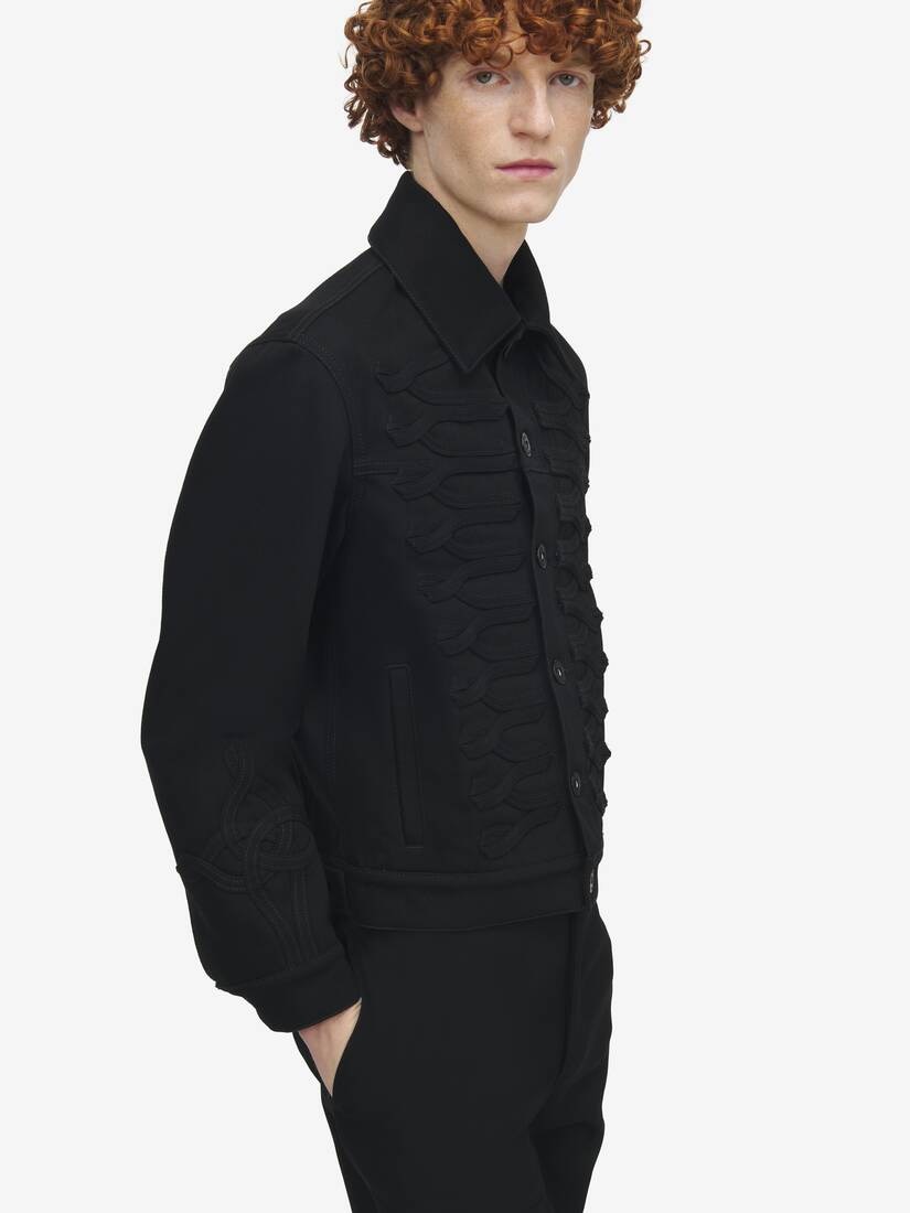 Frogging Detail Denim Jacket