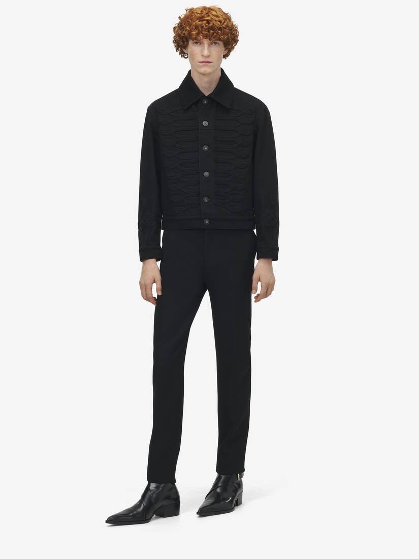 Frogging Detail Denim Jacket