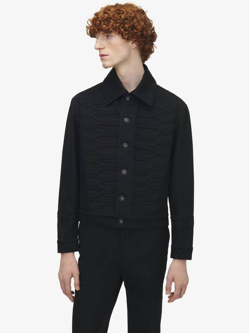 Frogging Detail Denim Jacket