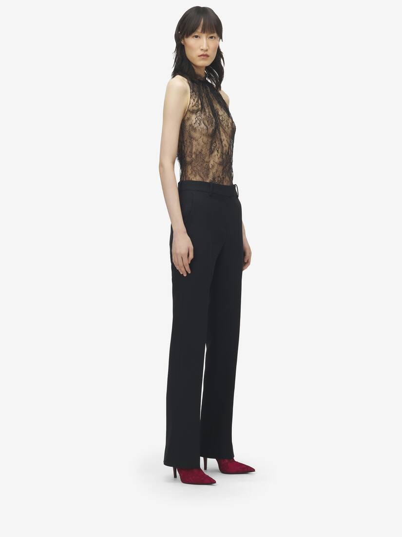 Wool Silk Tailored Trousers