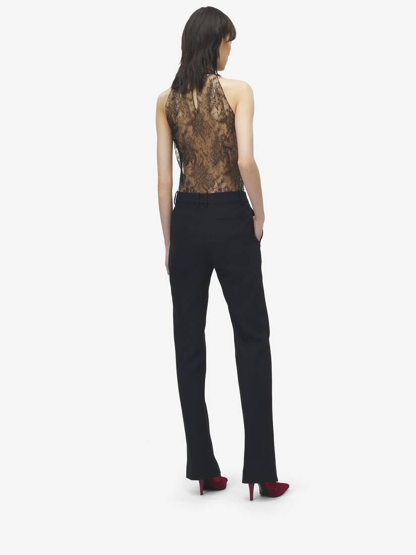 Wool Silk Tailored Trousers