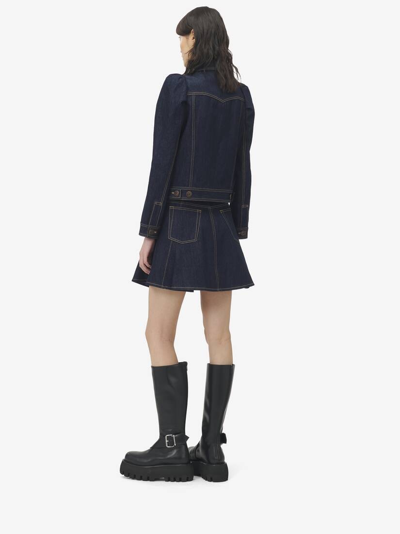 Pinched Shoulder Denim Jacket