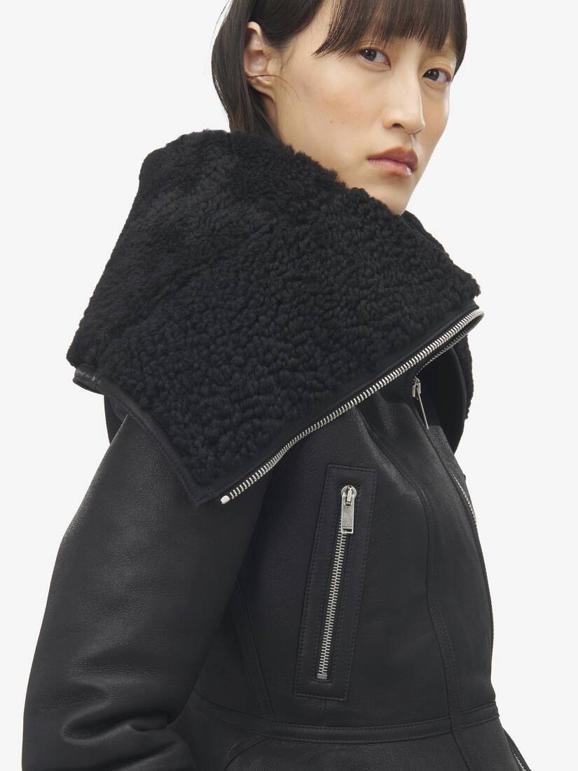 Peplum Shearling Jacket