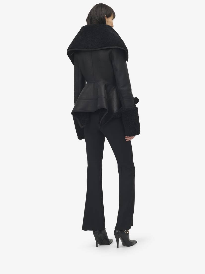 Peplum Shearling Jacket