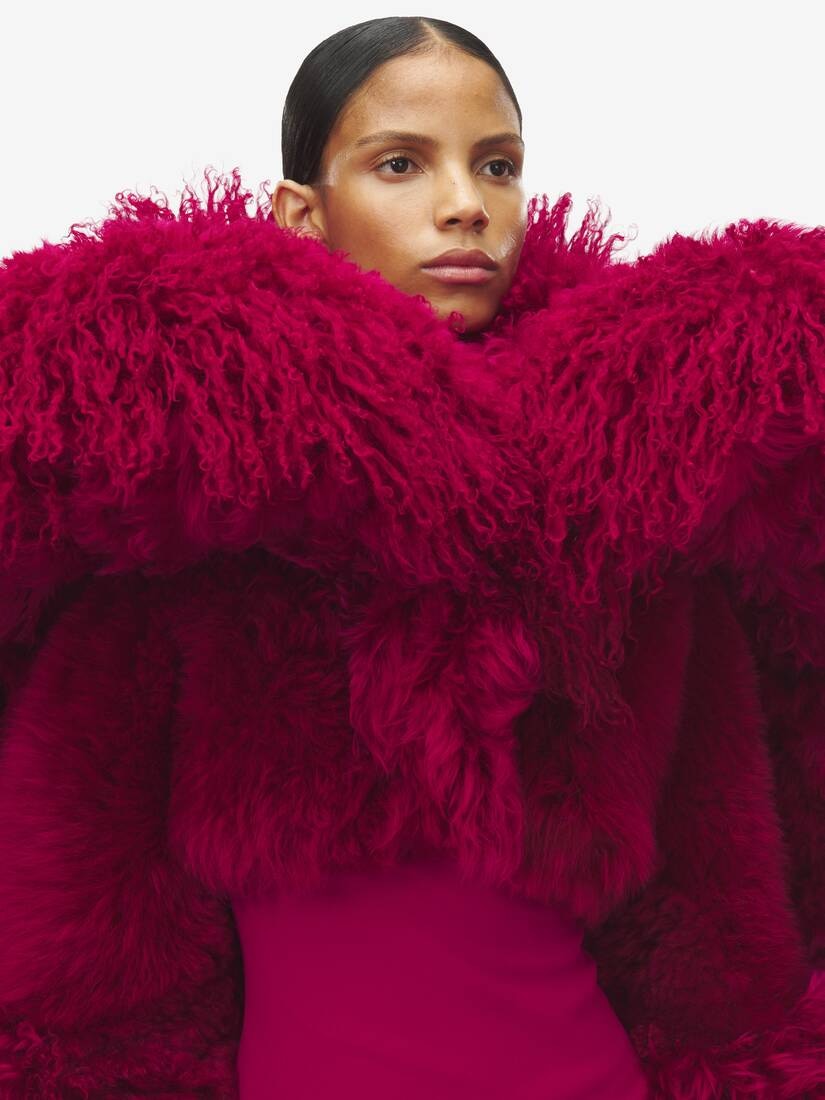 Sculpted Shearling Bolero