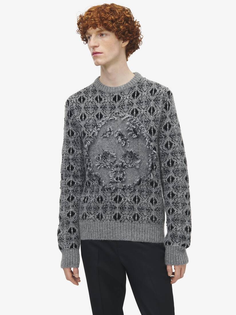Distressed Skull Fair Isle Jumper