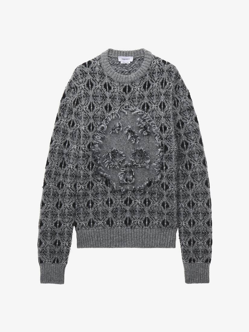 Distressed Skull Fair Isle Jumper