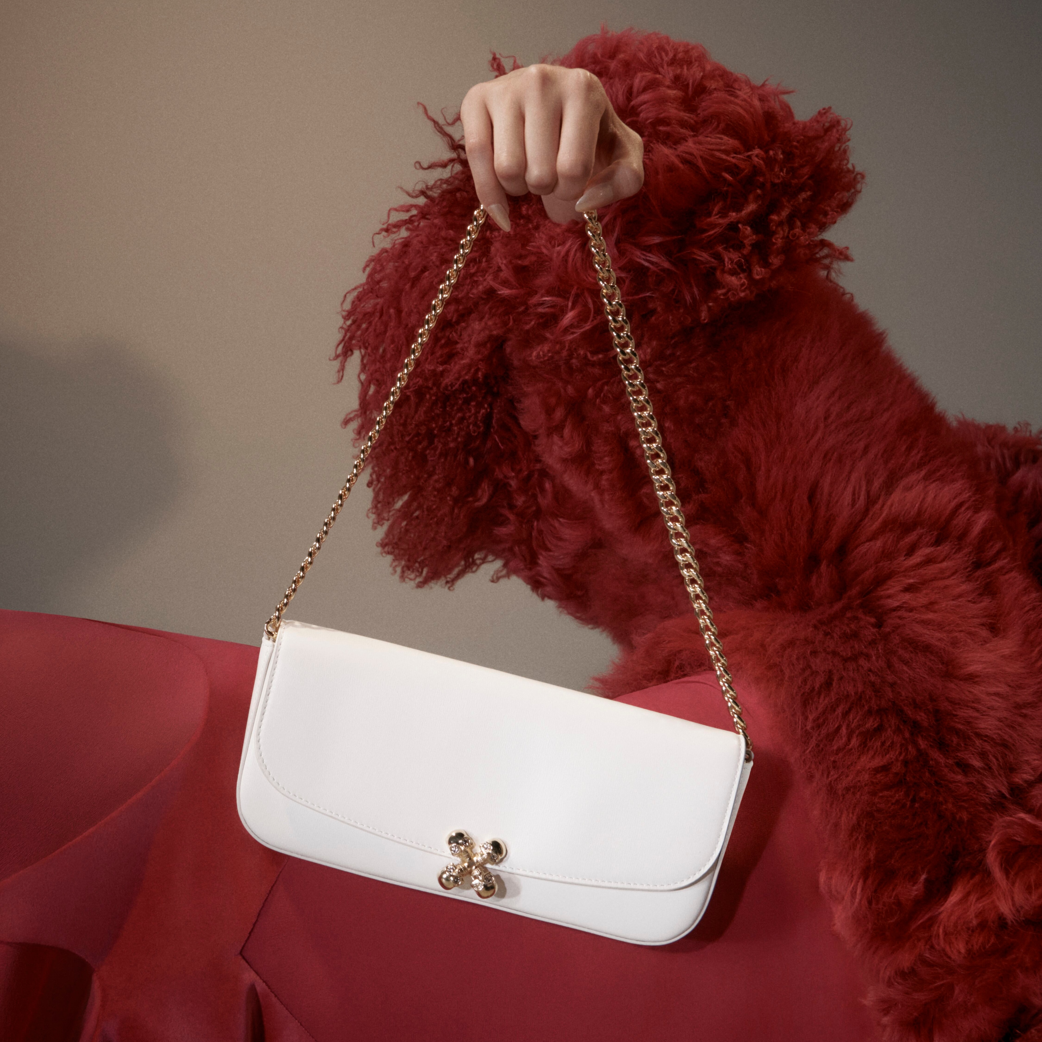 Alexander McQueen Skull Flower Bag in ivory