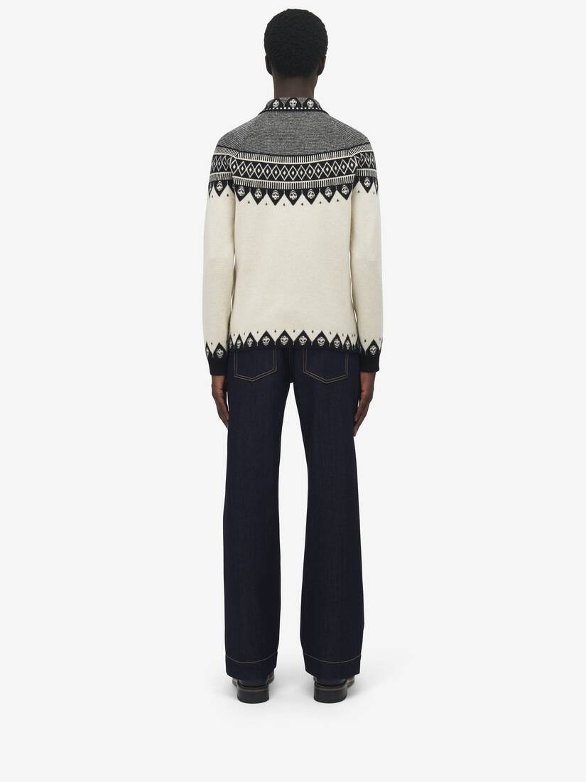 Fair Isle Polo Cardigan