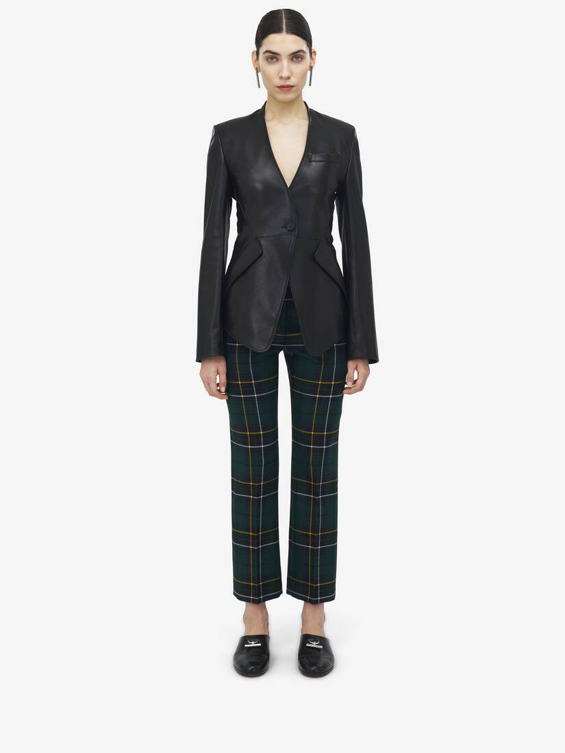 Peplum Tailored Leather Jacket